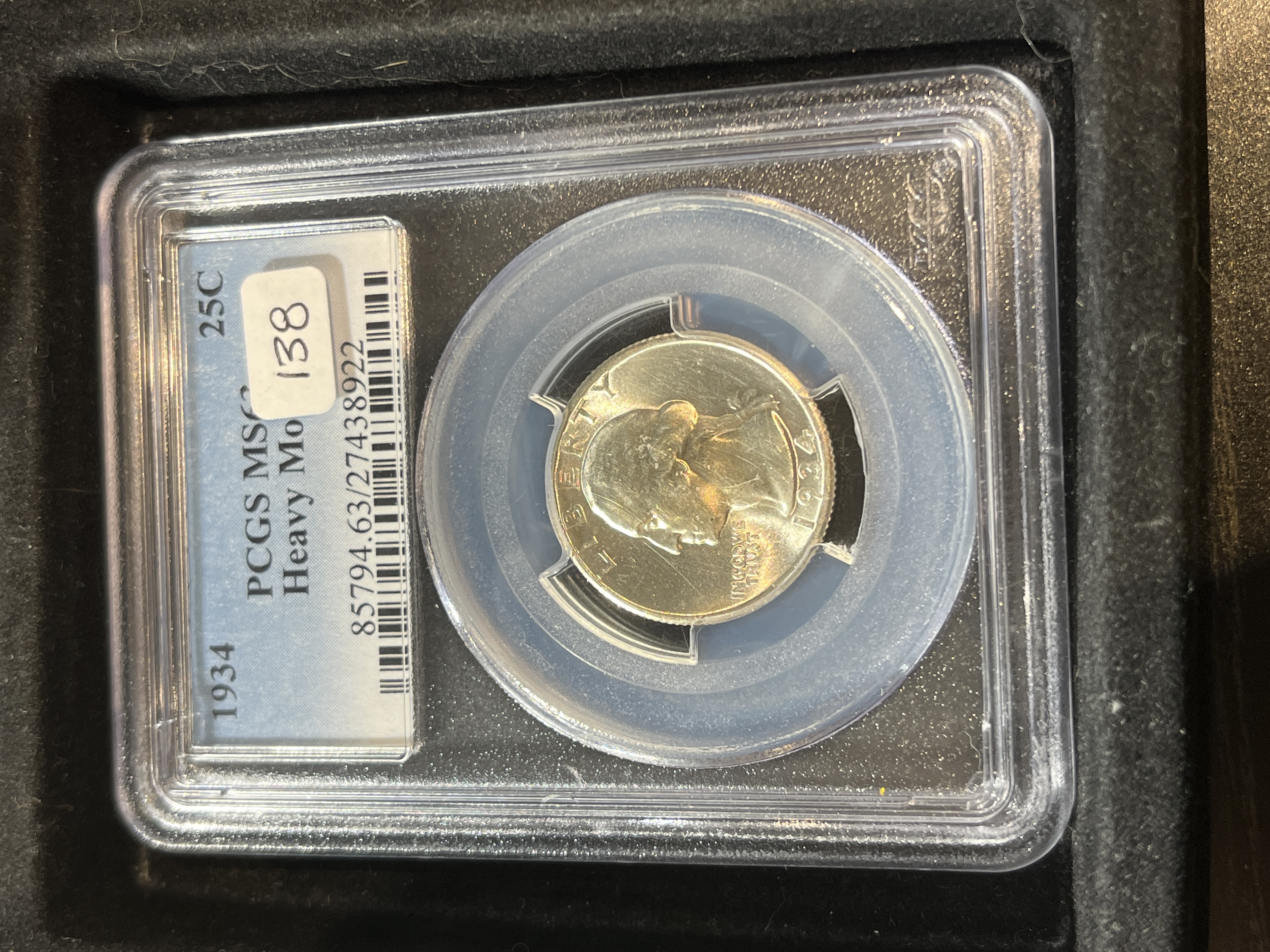 1934 Washington Quarter PCGS MS63 (Heavy Motto)
