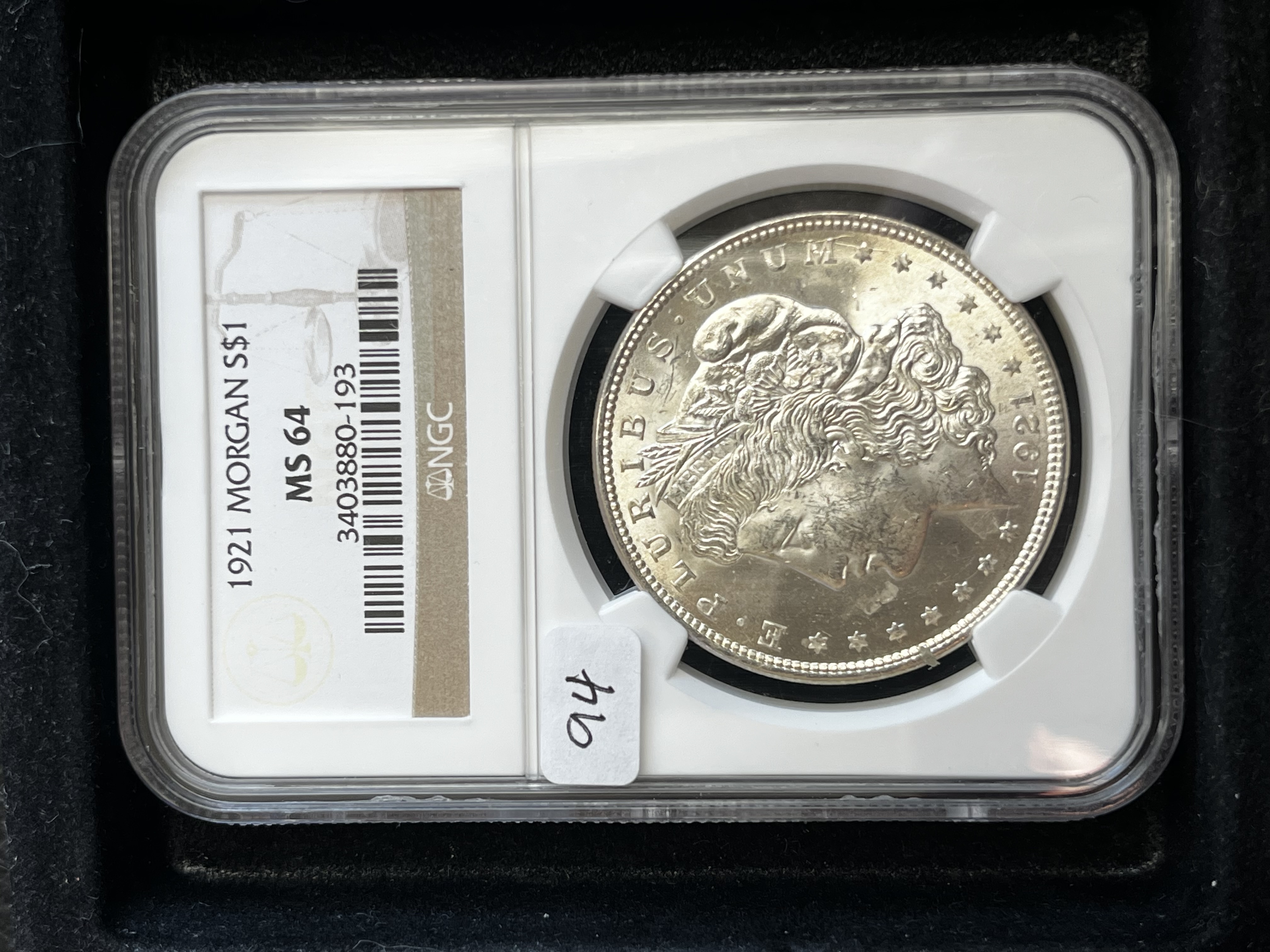 1921 Morgan Dollar NGC MS64