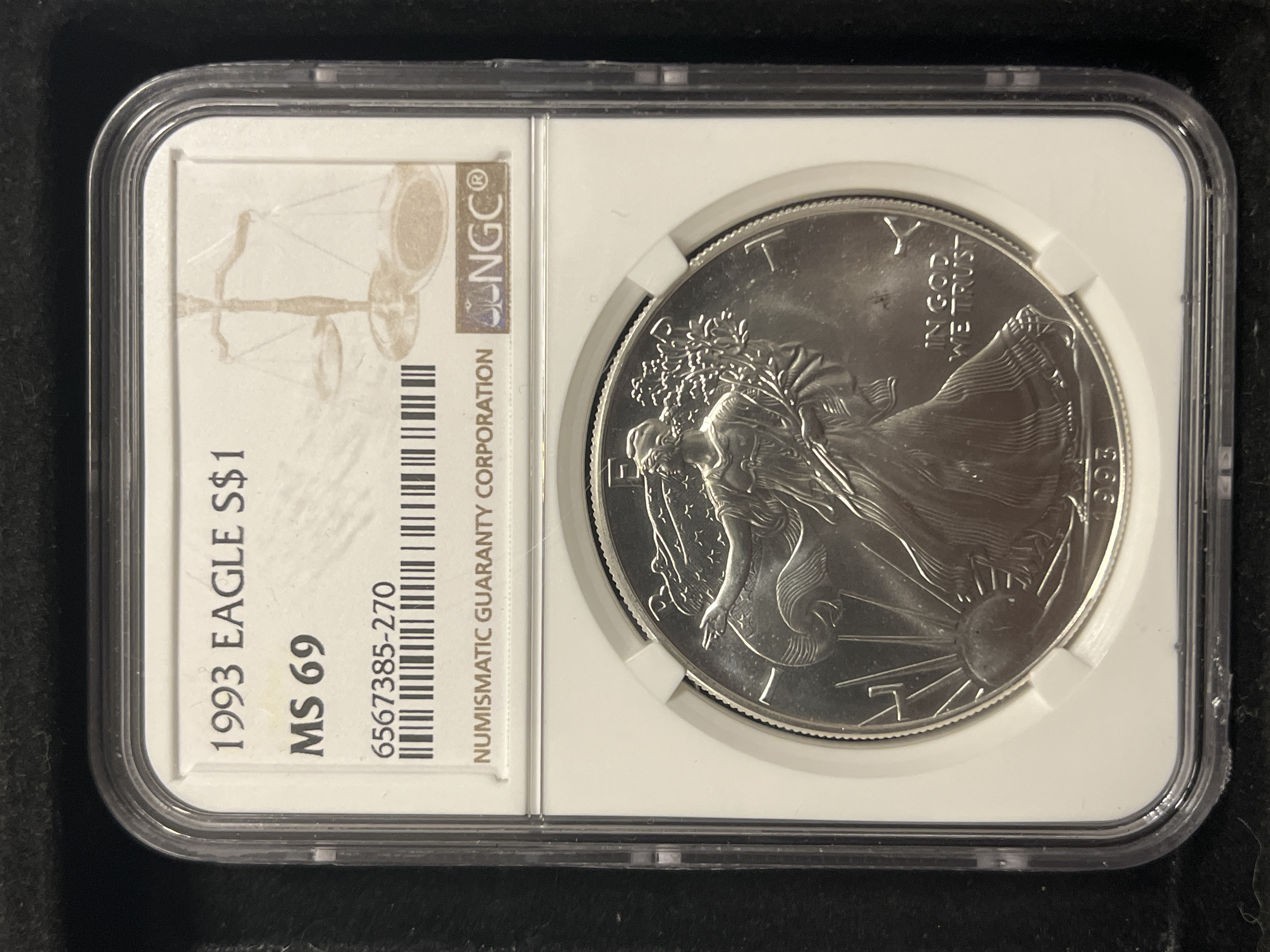 1993 American Silver Eagle NGC MS69