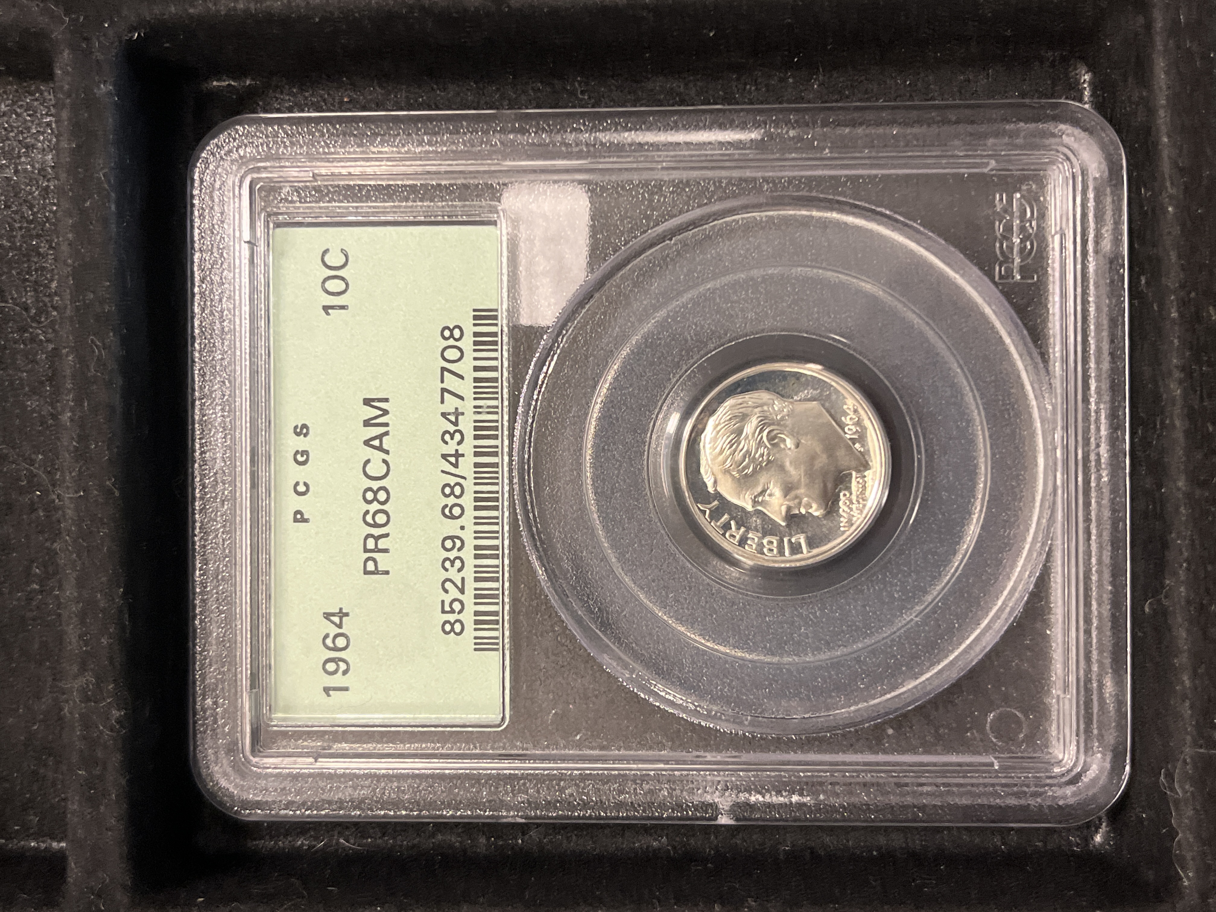 1964 Roosevelt Dime PCGS PR68DCAM