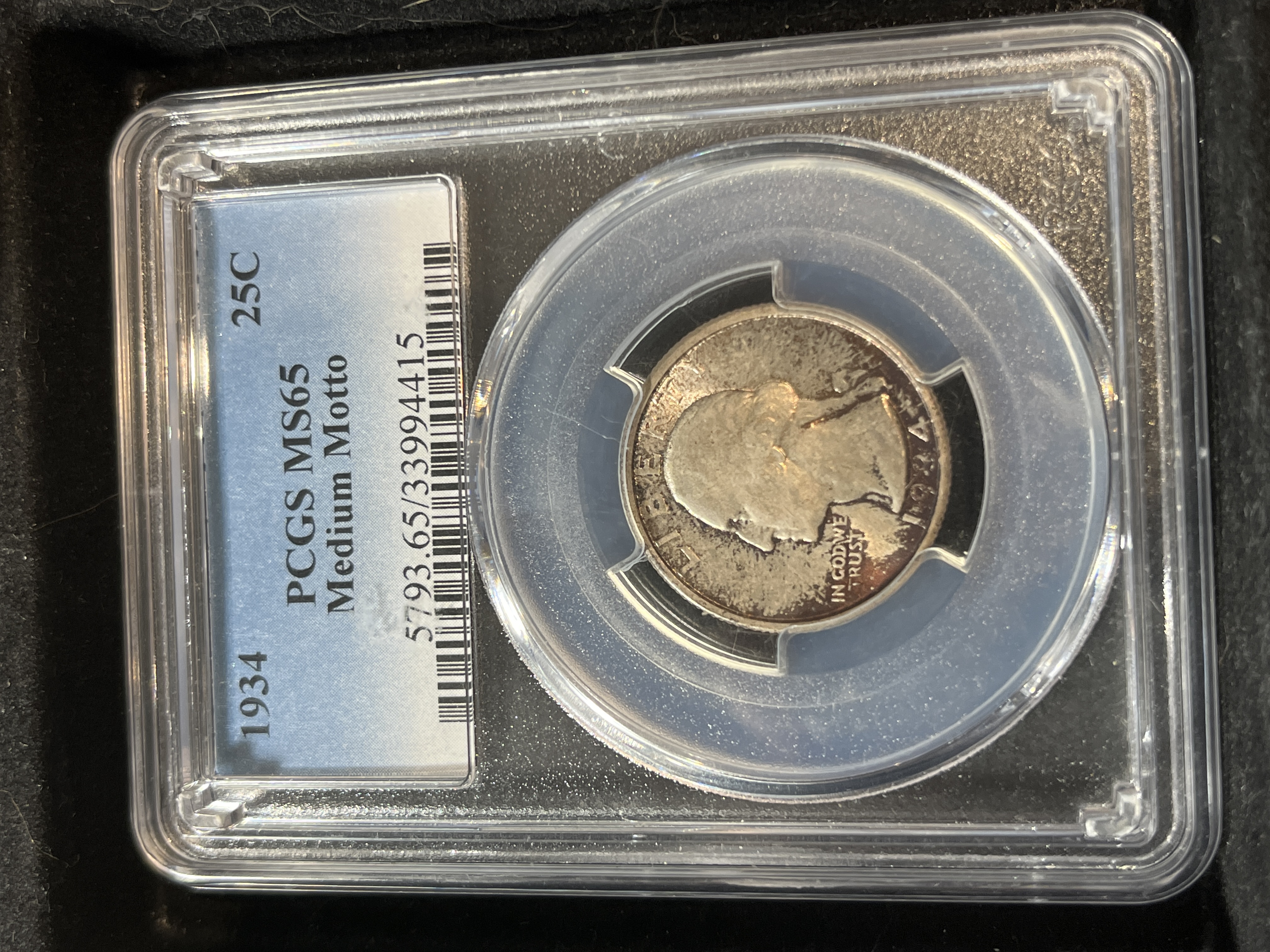 1934 Washington Quarter Silver Medium Motto PCGS MS65
