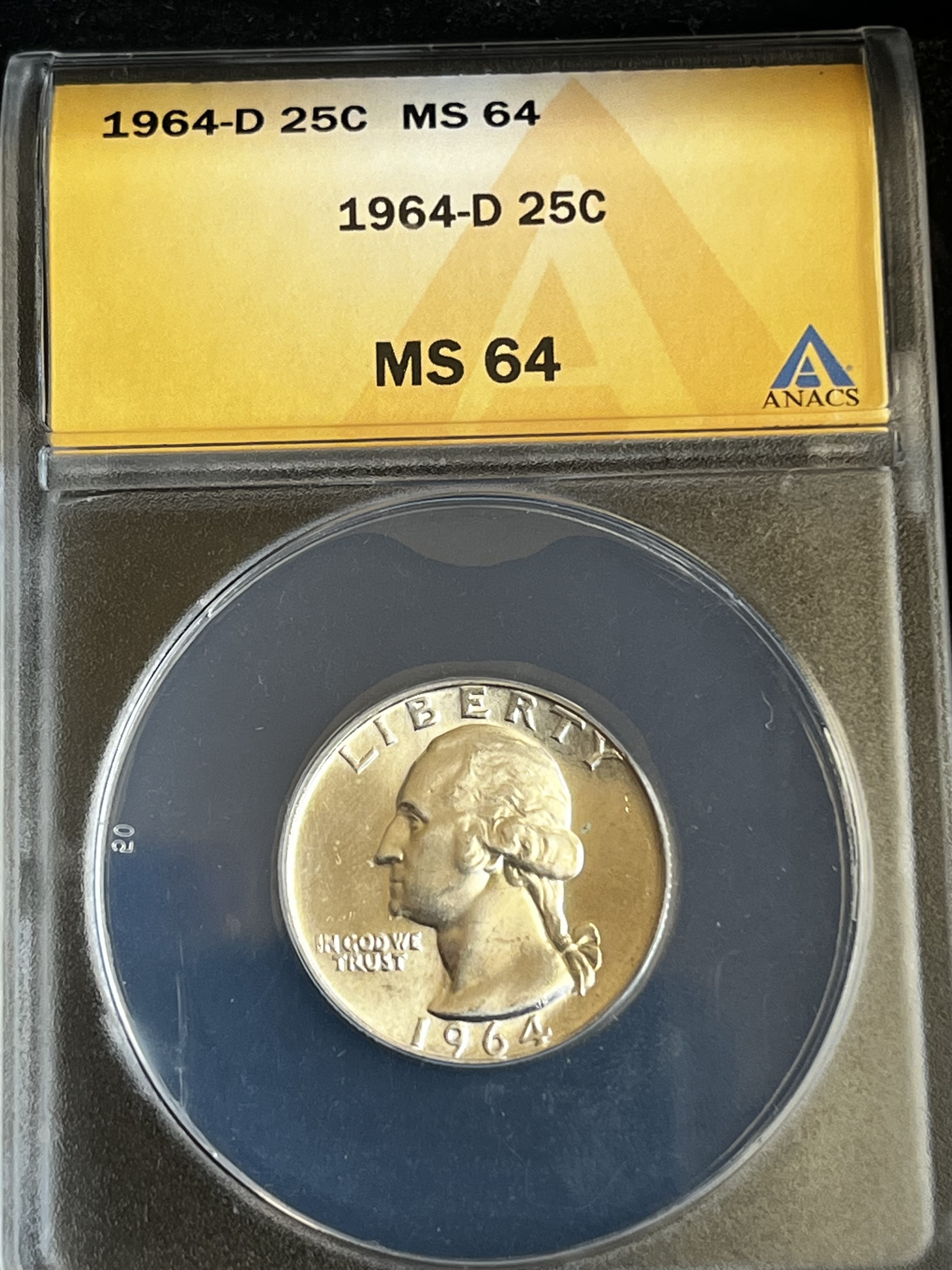 1964-D Roosevelt Dime Silver ANACS MS64