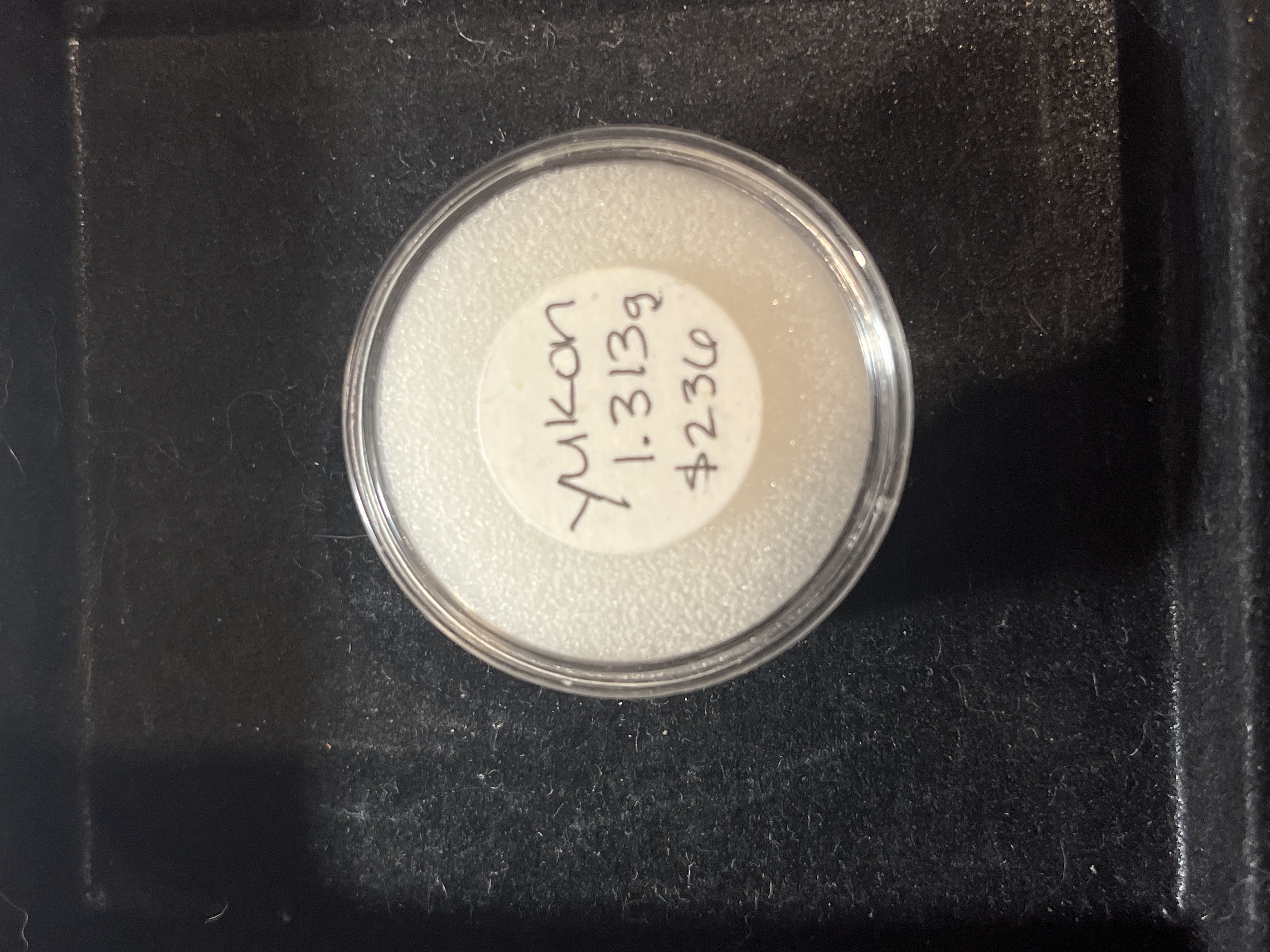 1.313 grams of Yukon Gold Nuggets