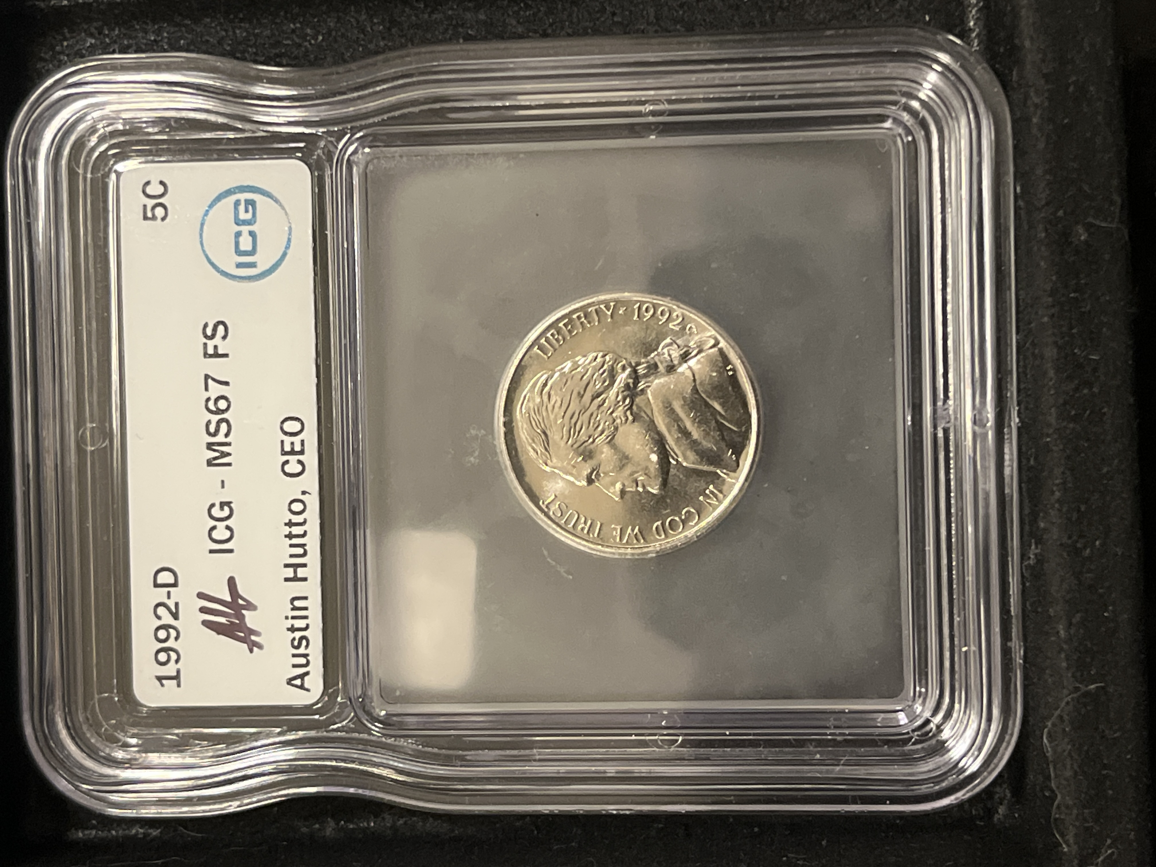 1992-D Jefferson Nickel ICG MS67FS