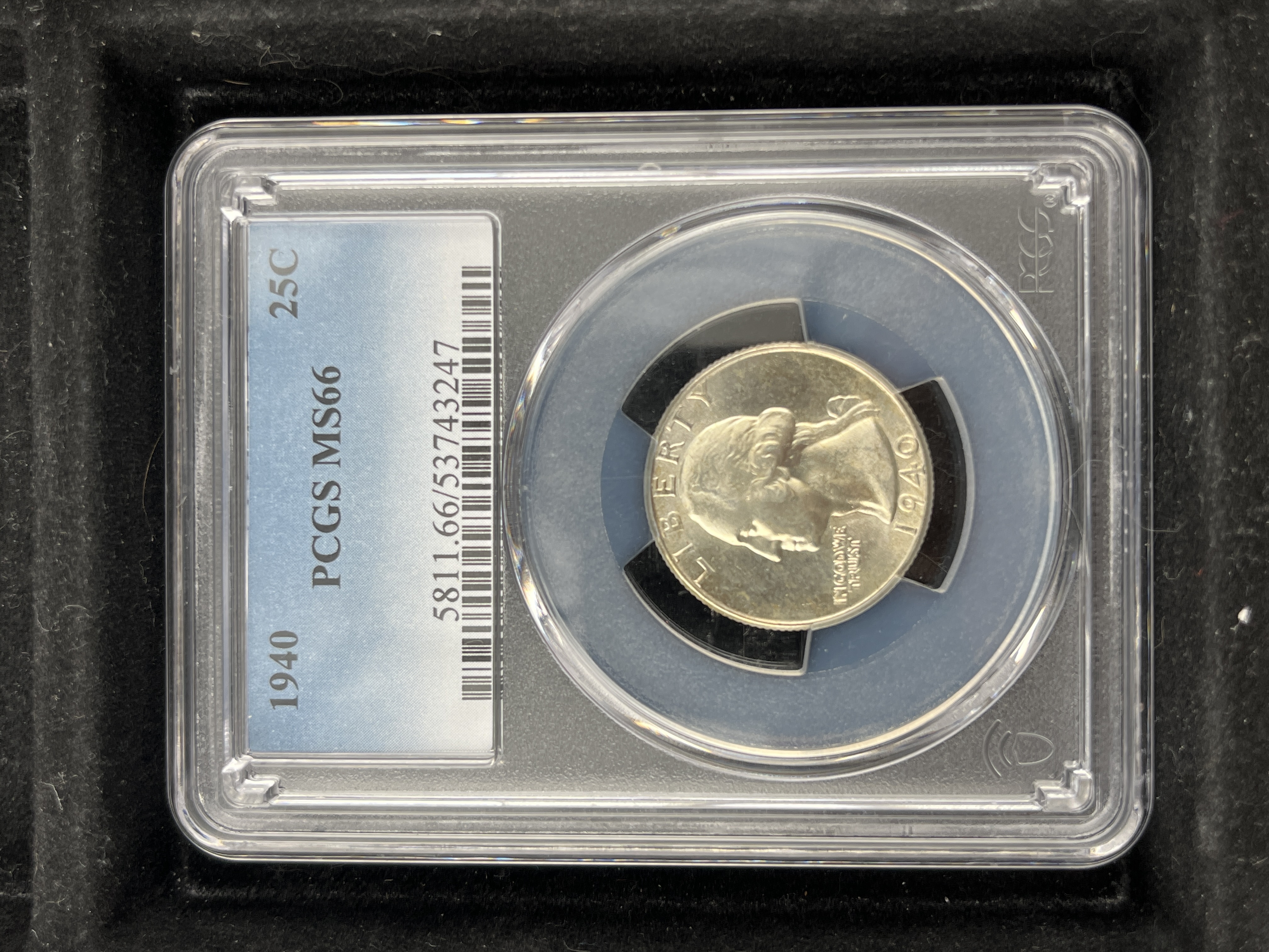 1940 Washington Quarter Silver PCGS MS66