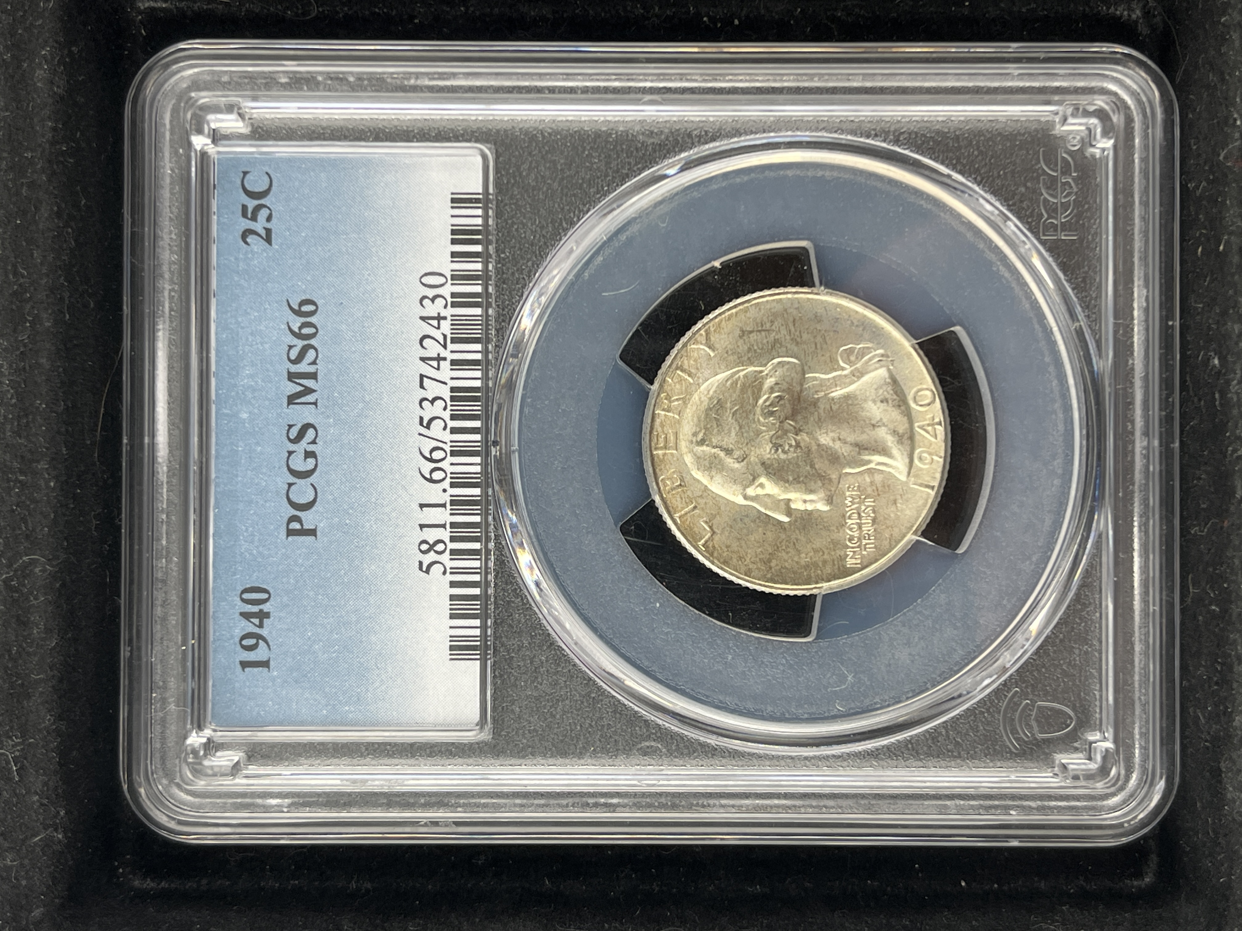 1940 Washington Quarter Silver PCGS MS66