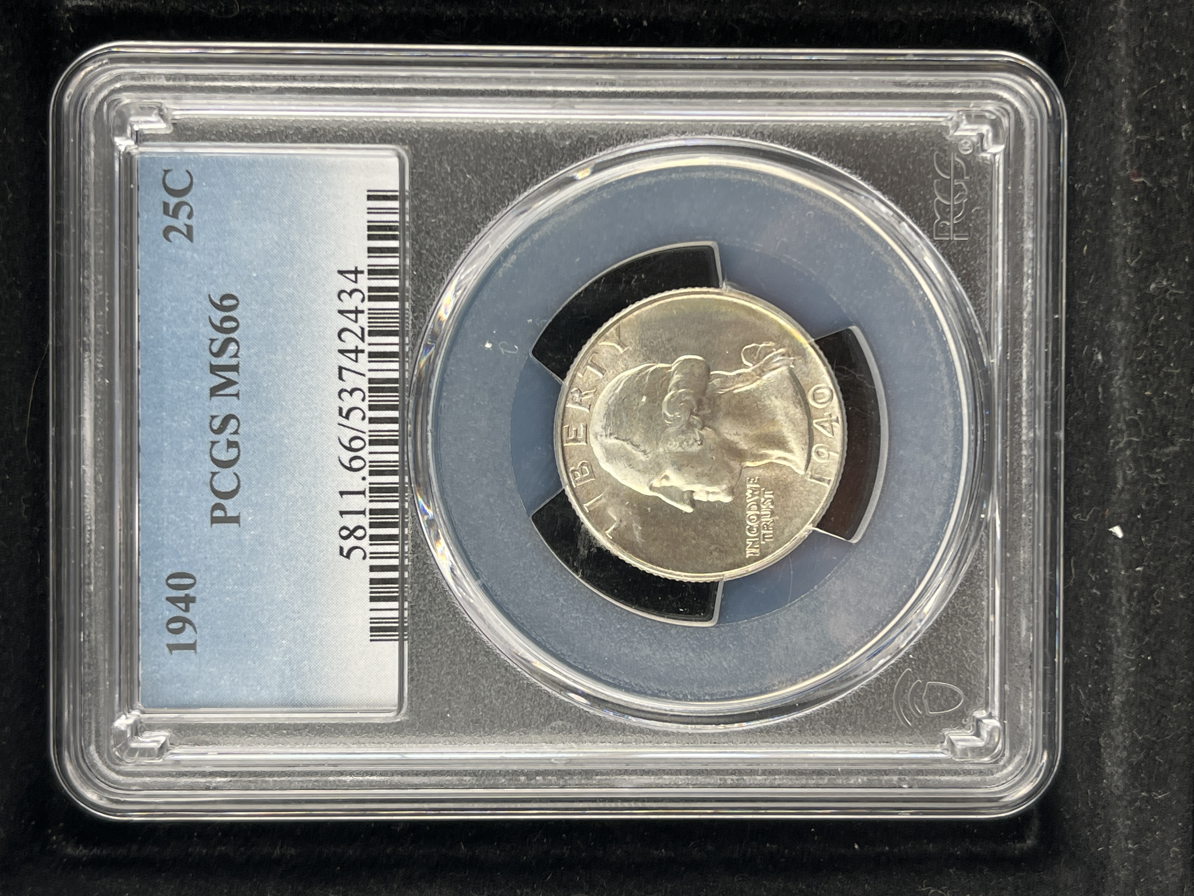 1940 Washington Quarter Silver PCGS MS66